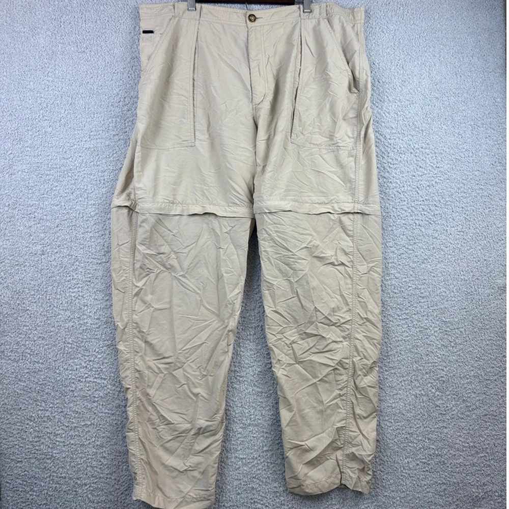 North Face Convertible Pants Mens XXL 42x36 Tan Zip Off Hiking Gorpcore Utility